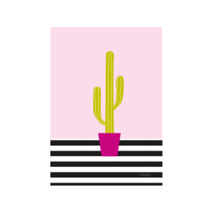 Cactus nº1 verde baldosas de rayas. A5