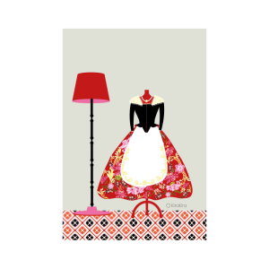 Traje de fallera valenciana.