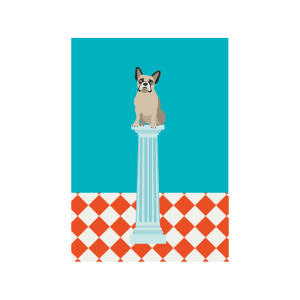 Ilustración de un Buldog francés.