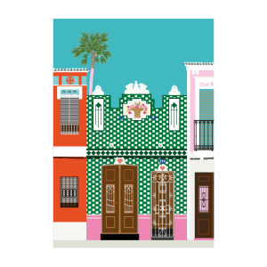 Ilustración de fachada del barrio del Cabañal.