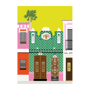 Ilustración de fachada del barrio del Cabañal.