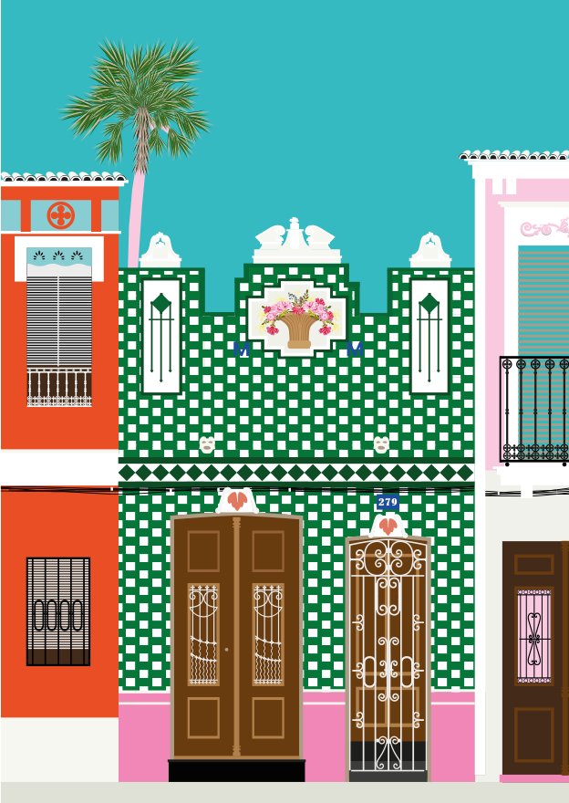 Ilustración de la fachada de la calle Progreso 279.