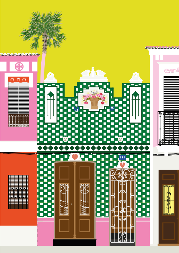 Ilustración de la fachada de la calle Progreso 279.