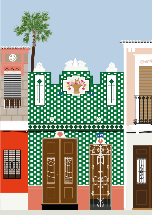 Ilustración de la fachada de la calle Progreso 279.