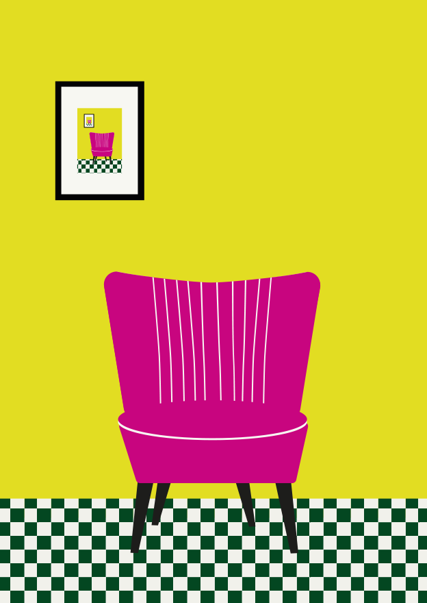 Silloncito y baldosas.