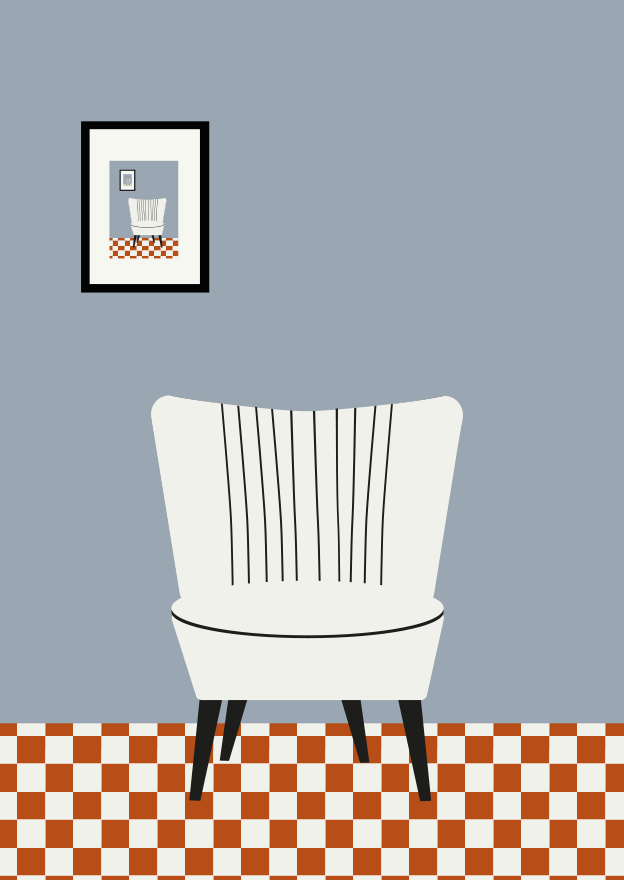 Silloncito y baldosas.