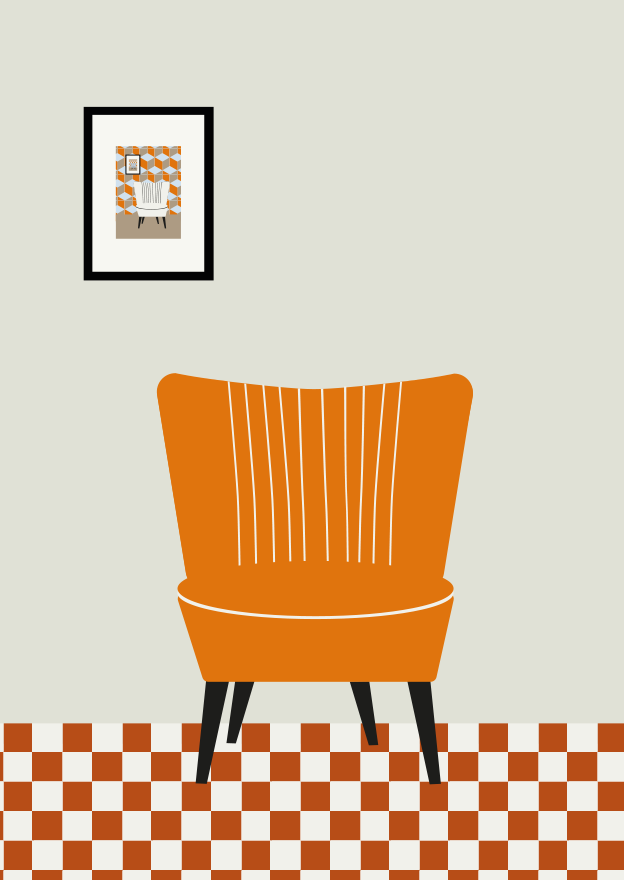 Silloncito y baldosas.