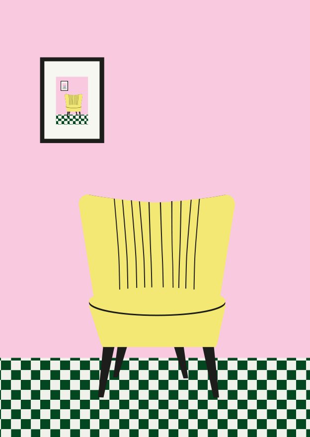 Silloncito y baldosas.