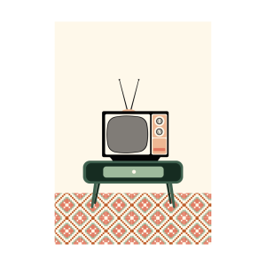 Ilustración de televisión retro.