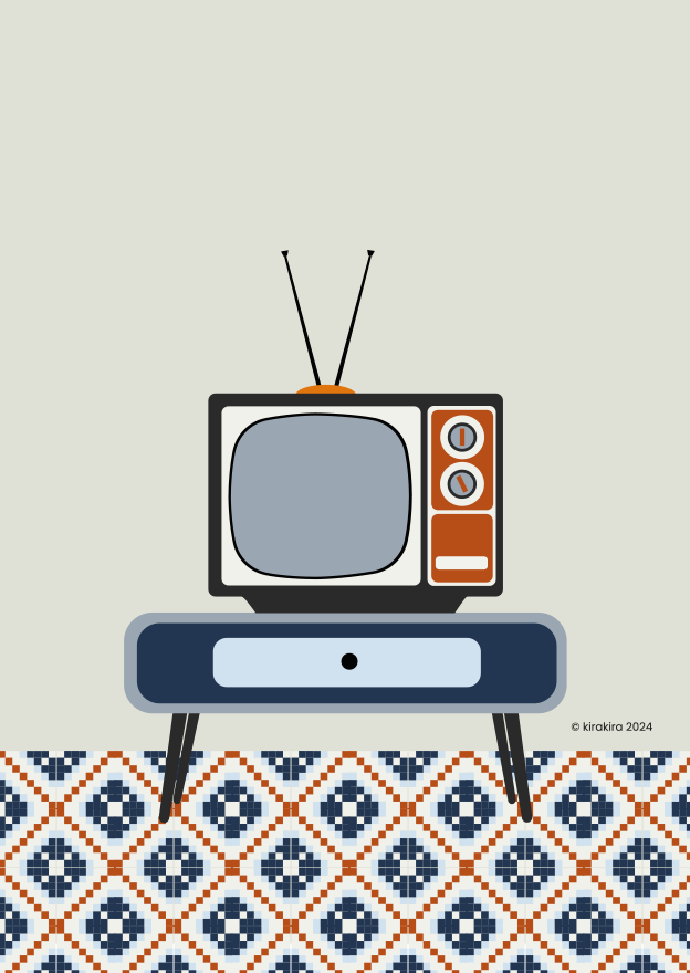 Ilustración de televisión retro.