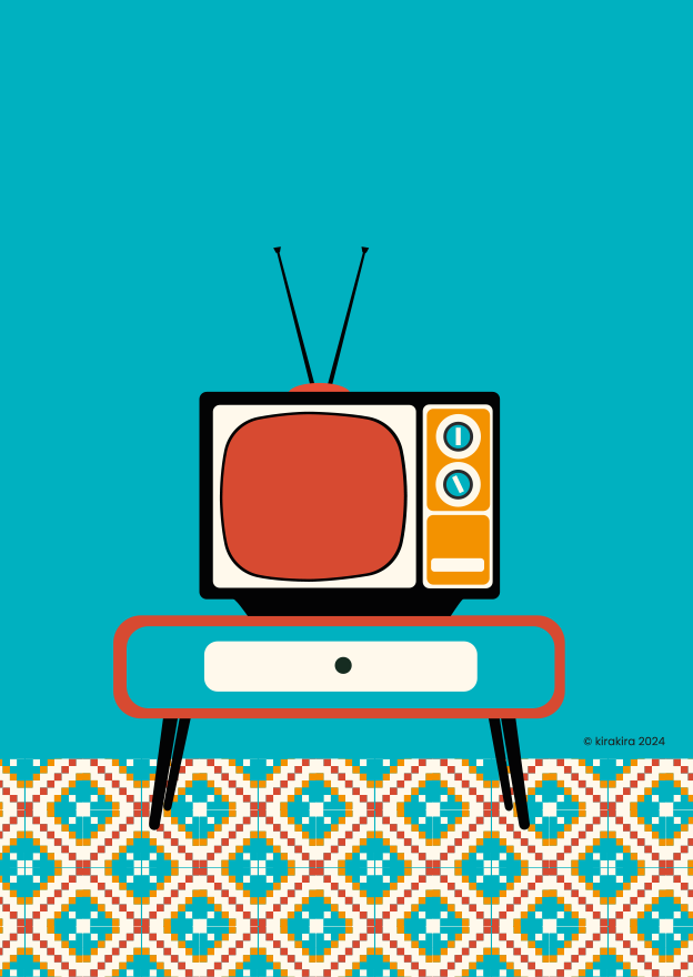 Ilustración de televisión retro.