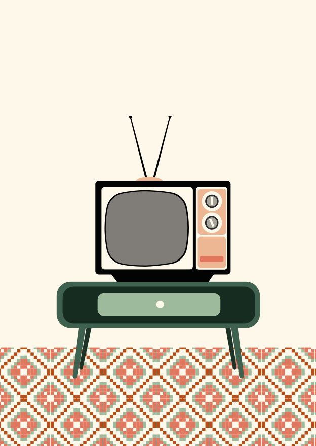 Ilustración de televisión retro.