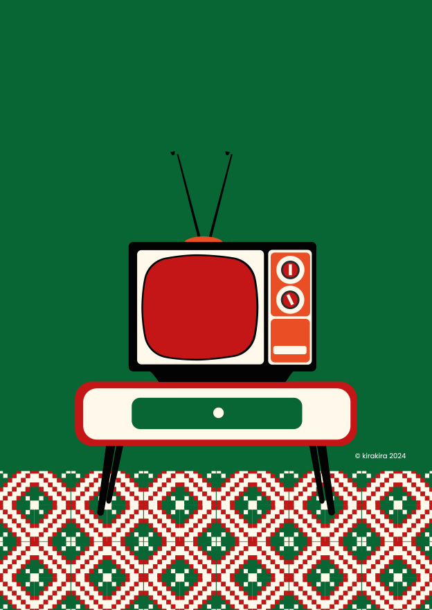 Ilustración de televisión retro.